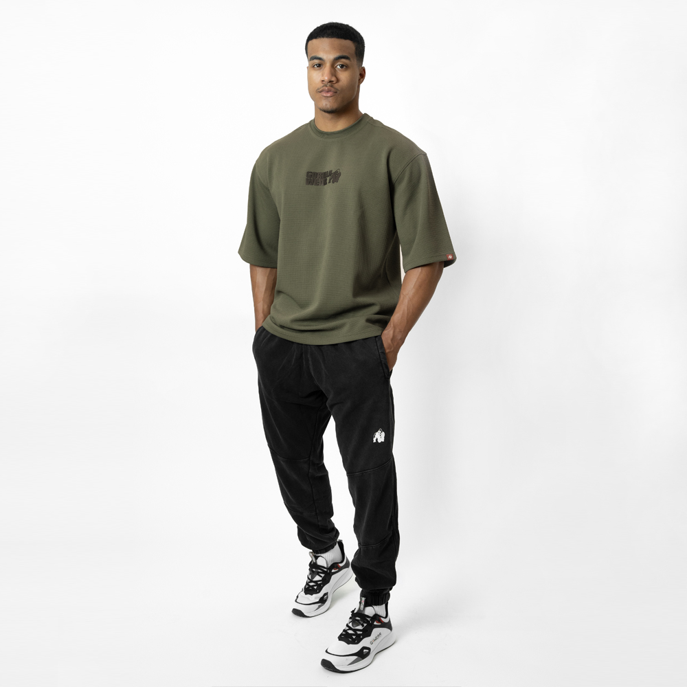 91099010-Idaho-oversized-waffle-T-shirt-army-green-3
